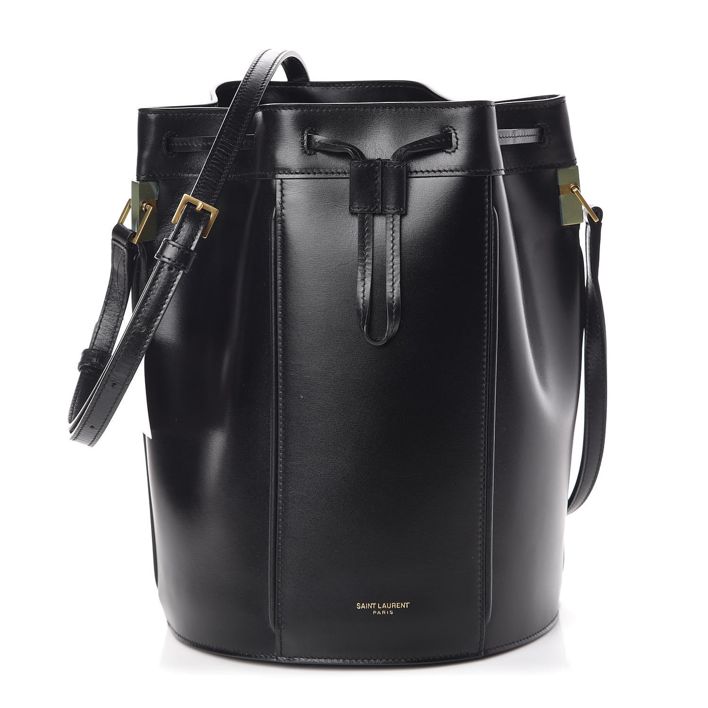 Smooth Calfskin Medium Talitha Bucket Bag Black
