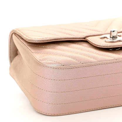 Chanel Iridescent Caviar Chevron Quilted Mini Rectangular Flap Light Gold 8 of 10