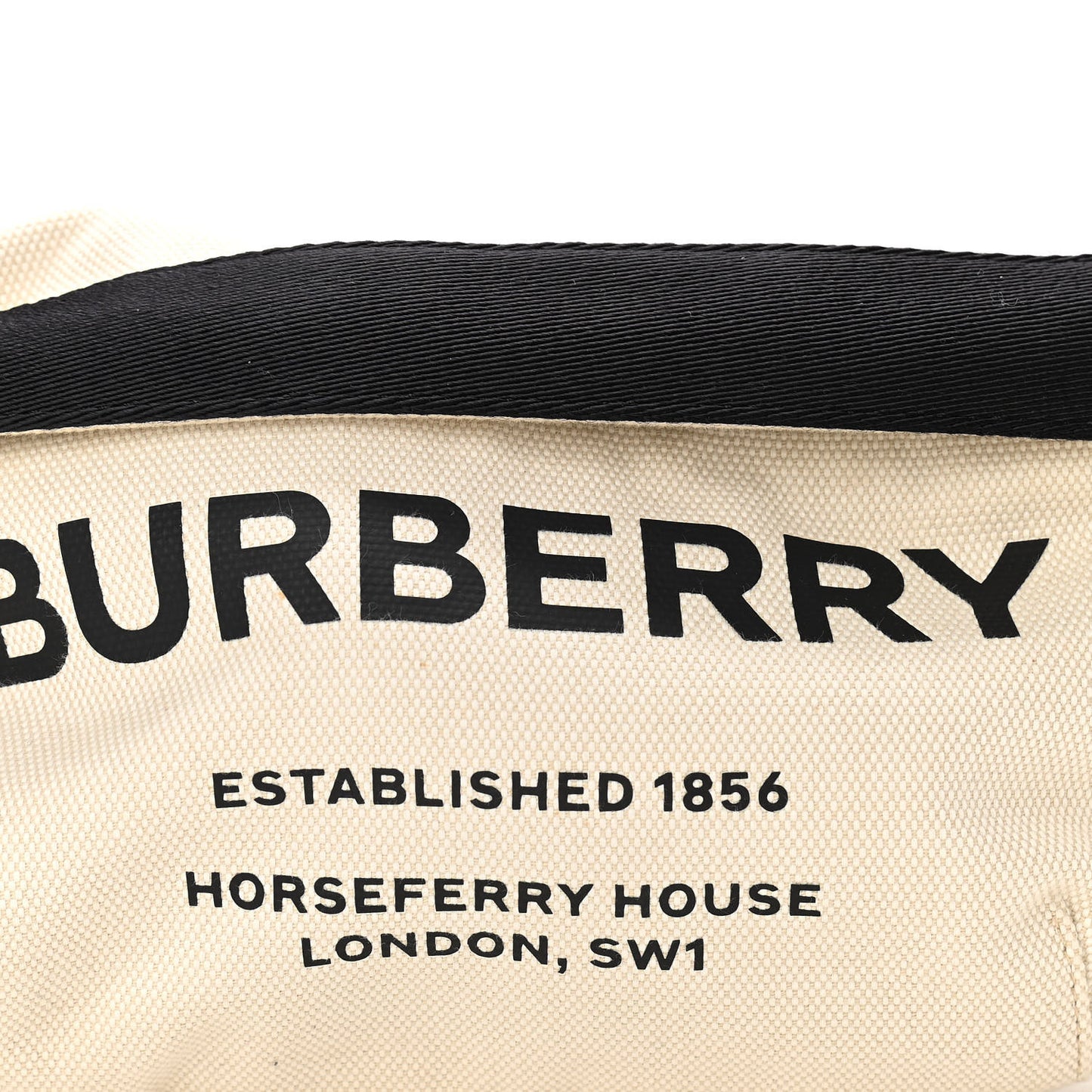 Canvas Horseferry Print Medium Sonny Bum Bag Natural Black