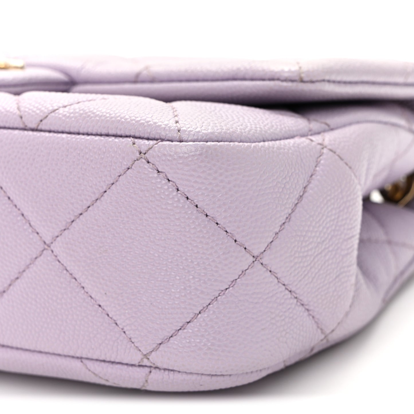 Caviar Quilted Funky Match Mini Flap Light Purple