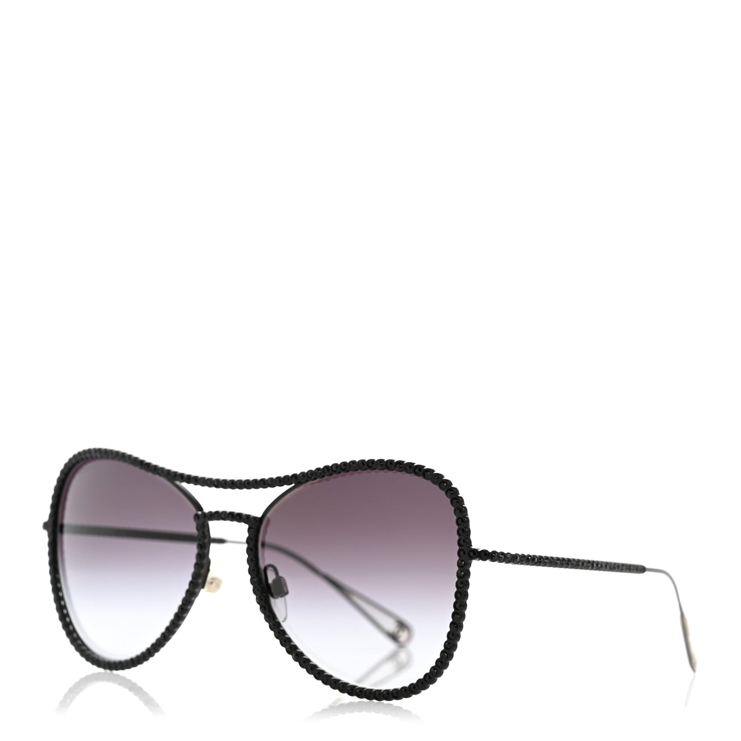 Crystal Aviator Sunglasses 71108 Black