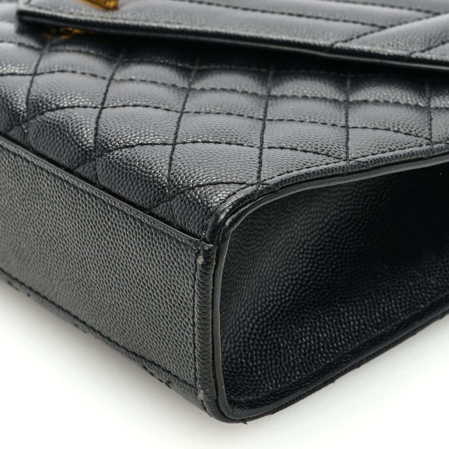 Grain De Poudre Textured Mixed Matelasse Triquilt Medium Monogram Satchel Black