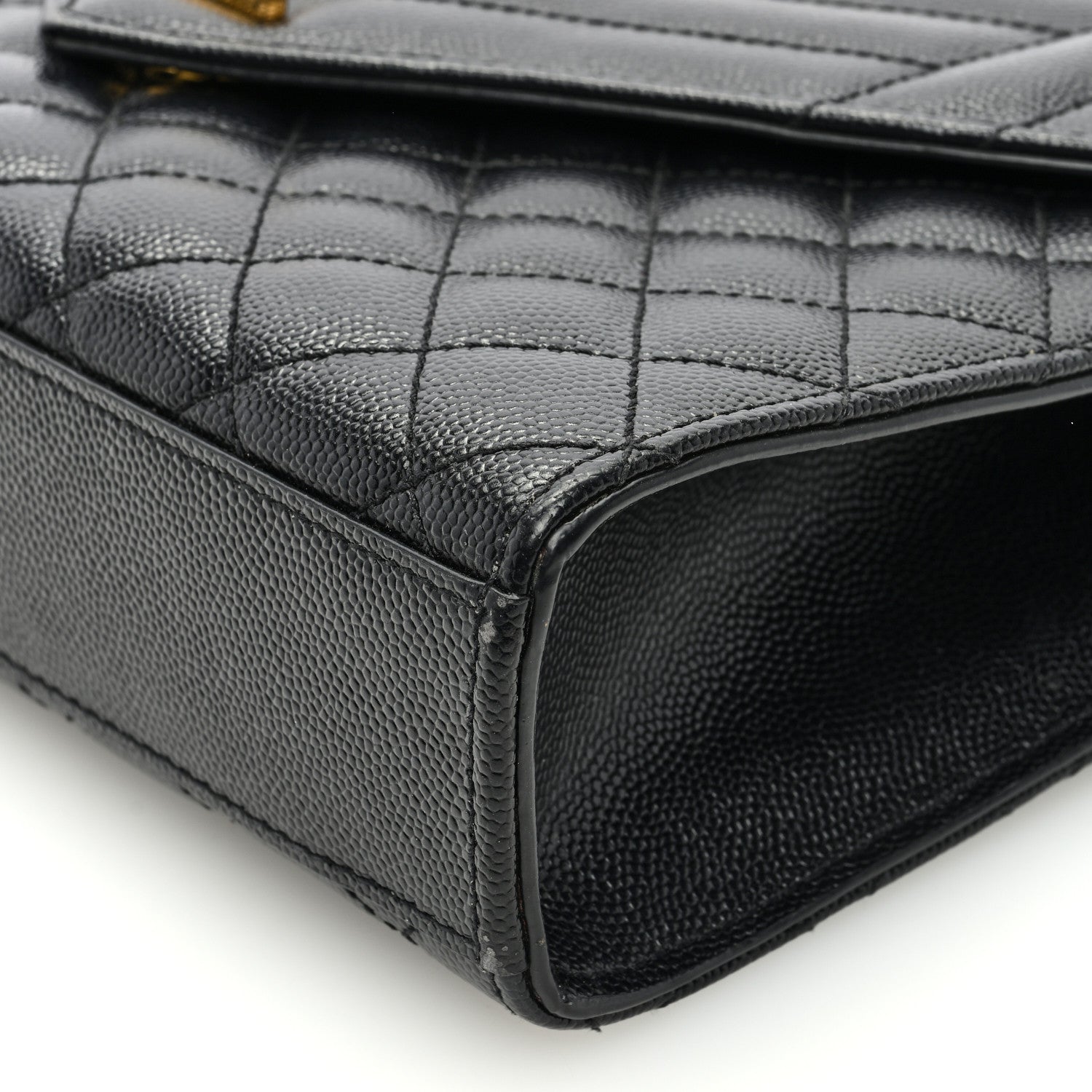 Saint Laurent Grain De Poudre Textured Mixed Matelasse Triquilt Medium Monogram Satchel Black 9 of 10