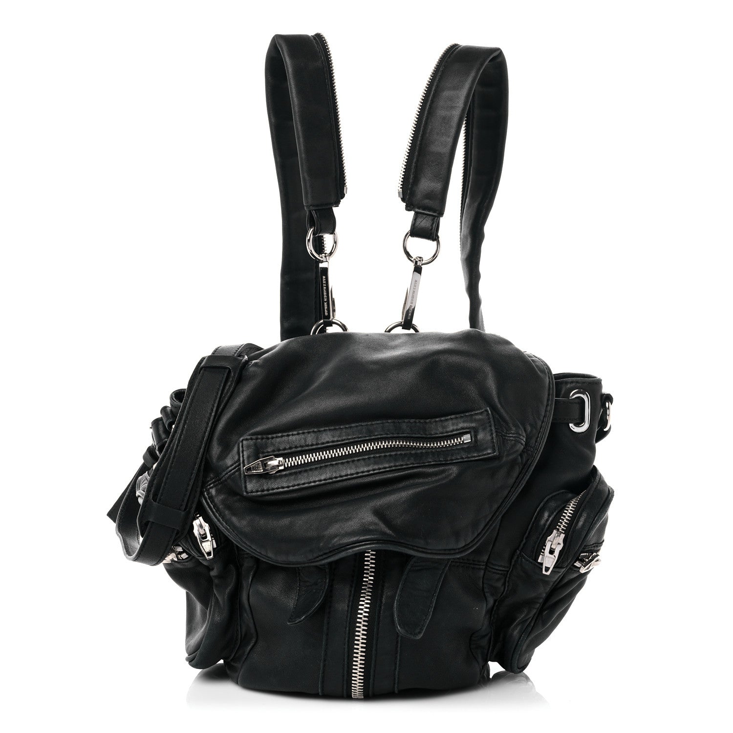 Alexander Wang Lambskin Marti Backpack Bag Washed Black Rhodium Hardware 1 of 19