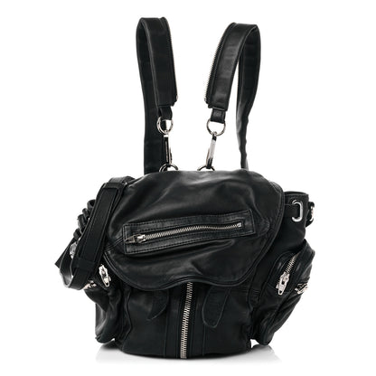 Alexander Wang Lambskin Marti Backpack Bag Washed Black Rhodium Hardware 1 of 19
