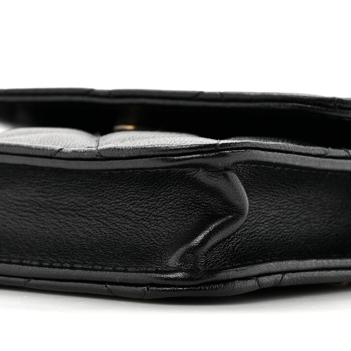 Lambskin Quilted Maxi Pearl Clutch With Chain Black