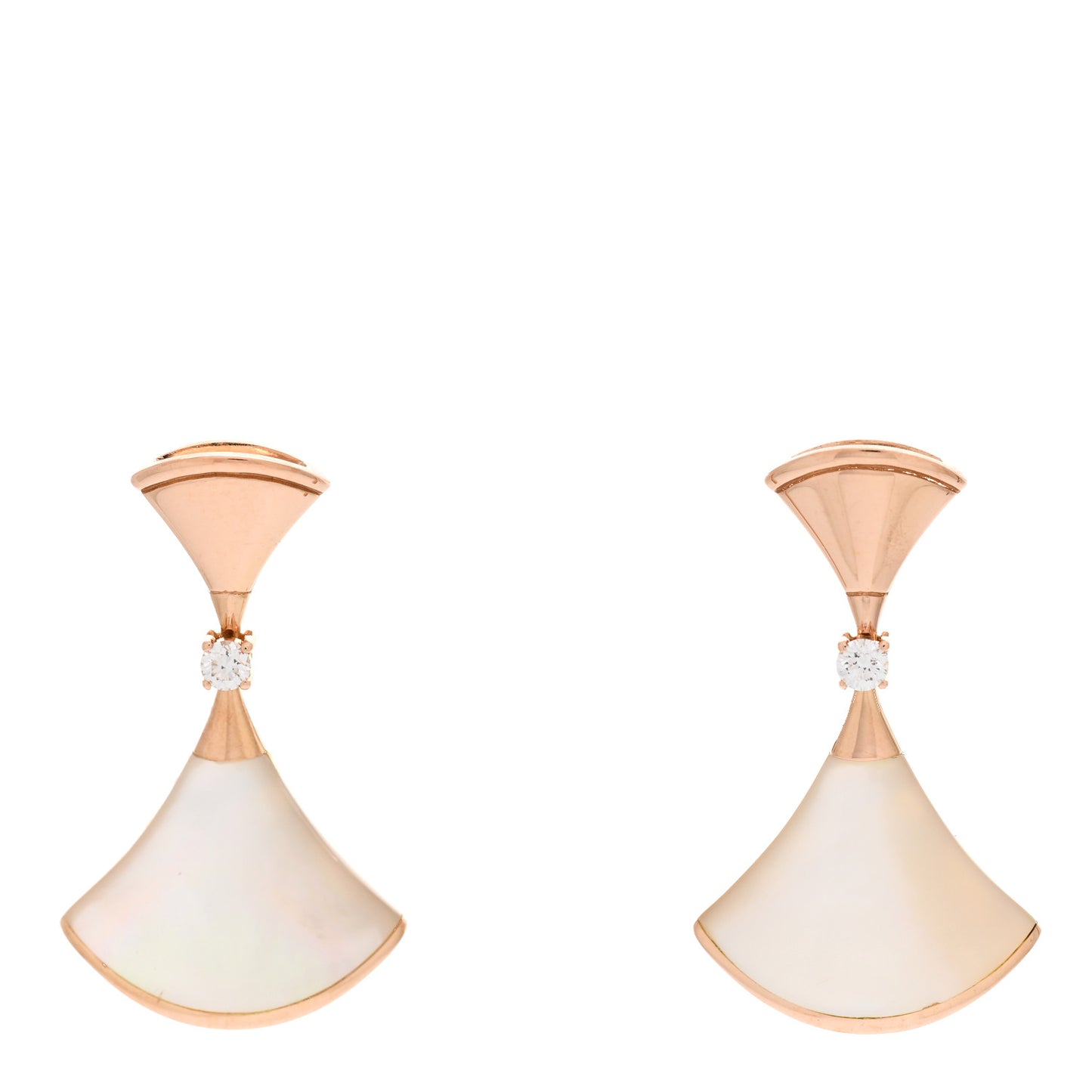 18K Rose Gold Diamond Mother of Pearl Divas' Dream Earrings