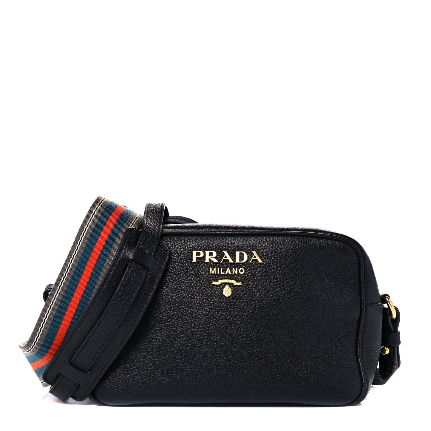 Vitello Daino Camera Crossbody Black