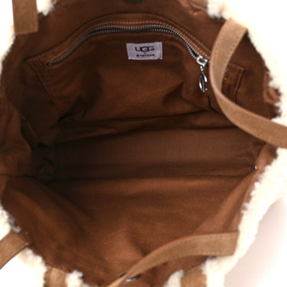 Telfar X UGG Suede Shearling Medium Shopping Bag Natural 5 of 9