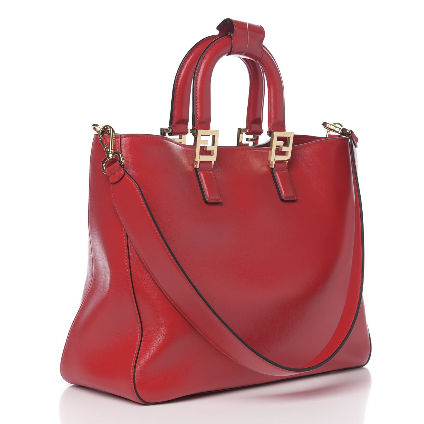 Vitello Glacier Medium FF Tote Rosso Cardinale