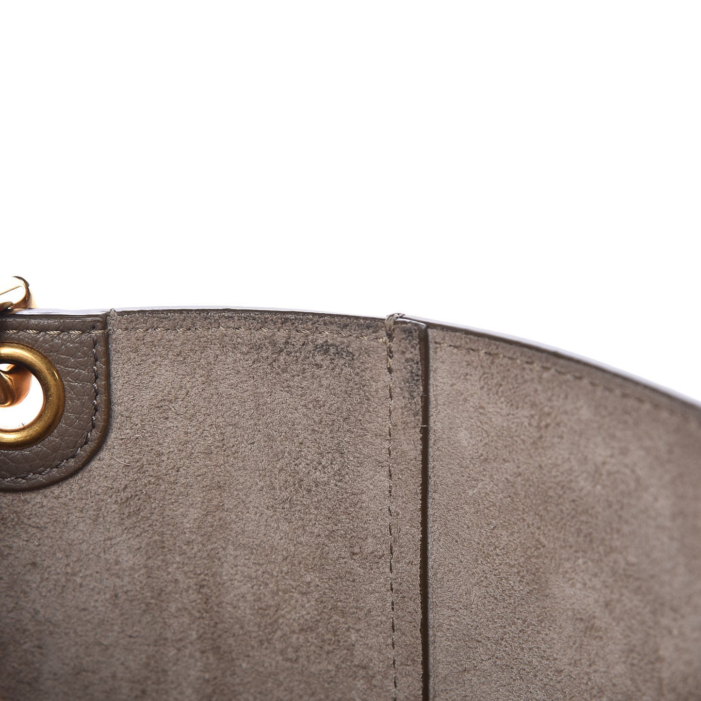 Soft Grained Calfskin Small Sangle Bucket Bag Taupe