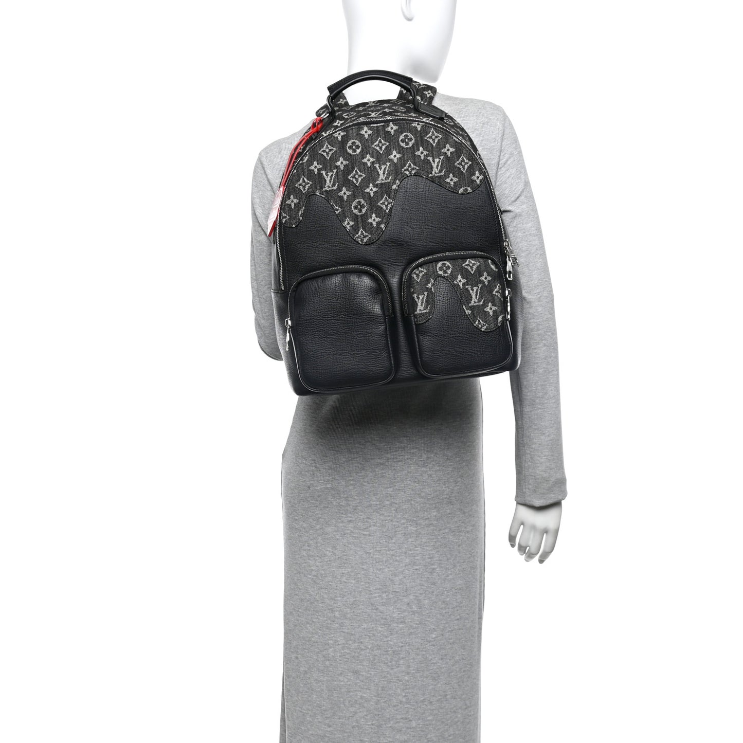 x NIGOLOUIS VUITTON x NIGO Taurillon Monogram Denim Drip Campus Backpack Black Black
