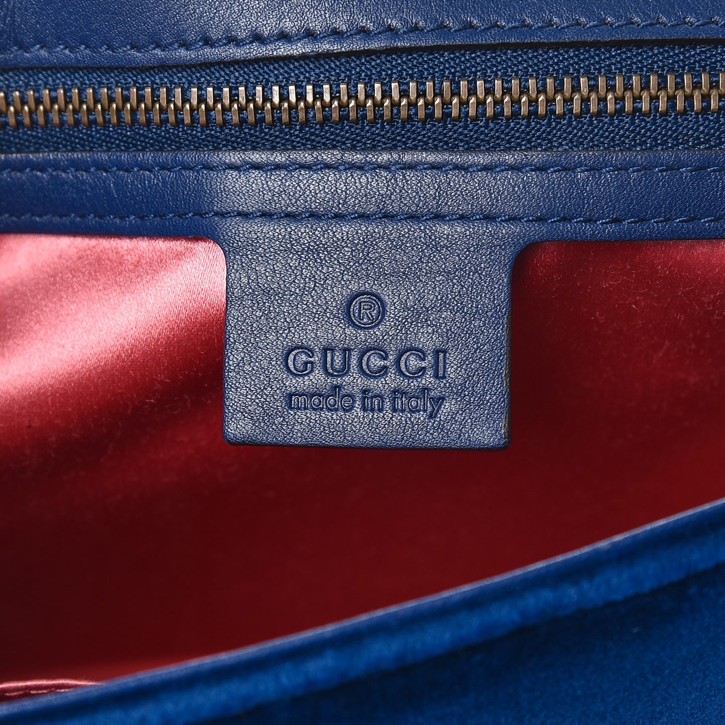 Velvet Matelasse Medium GG Marmont Shoulder Bag Cobalt Blue