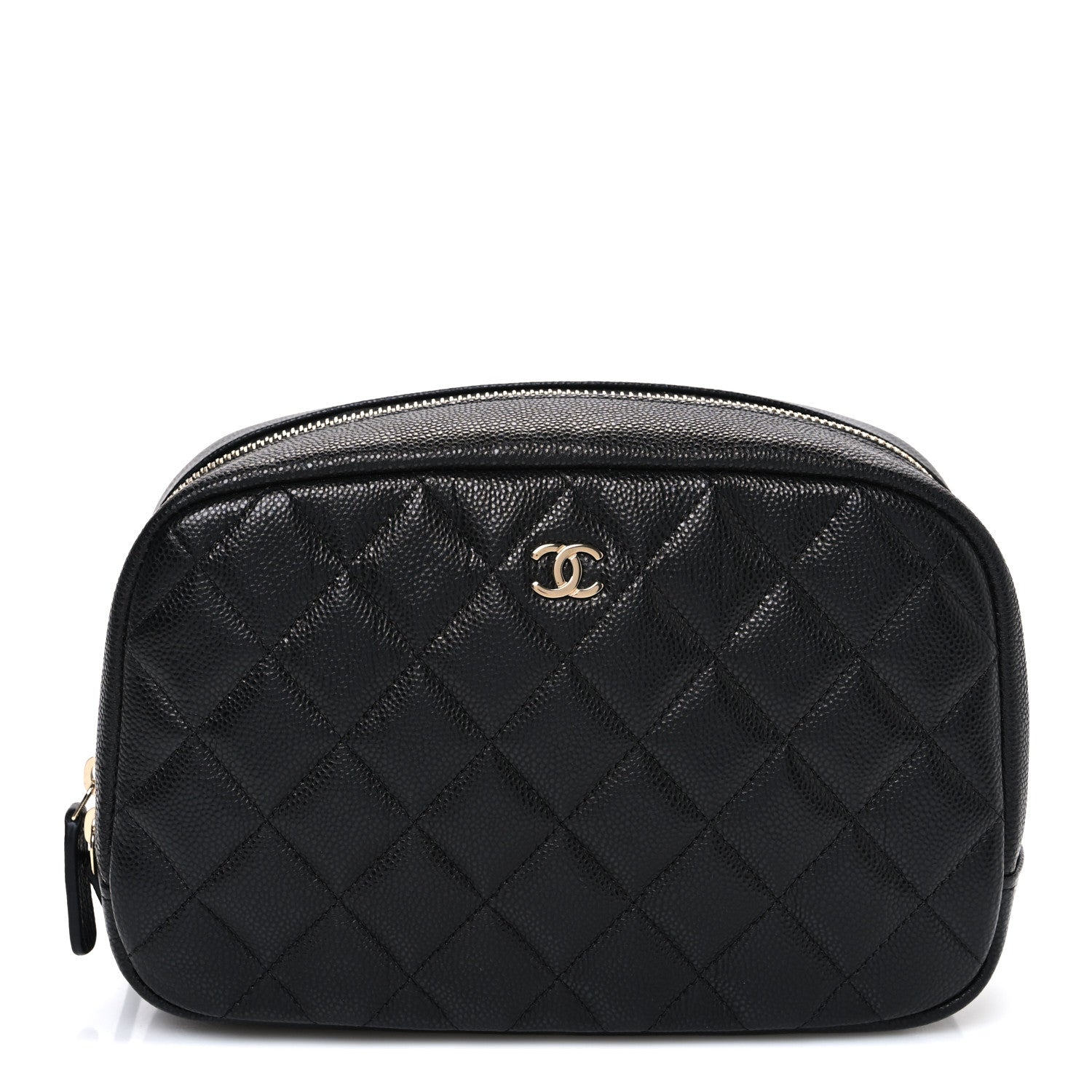 Chanel Caviar Quilted Medium Curvy Pouch Cosmetic Case Black 1 of 7