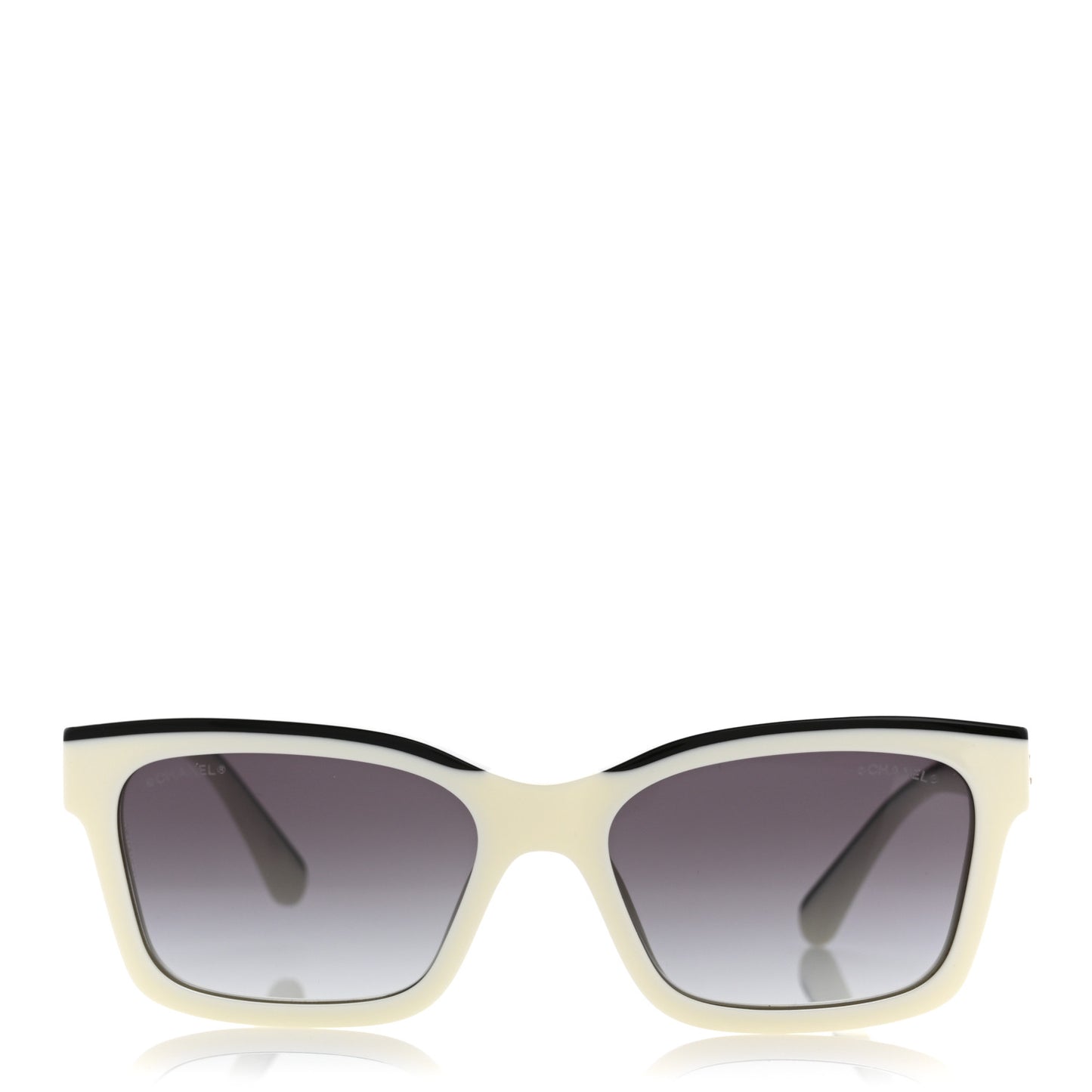 Acetate Square Sunglasses 5417 White Black