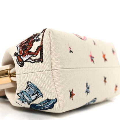 Fendi Canvas Ricamo Embroidered Astrology Small Fendi First Grezzo Multicolor 9 of 10