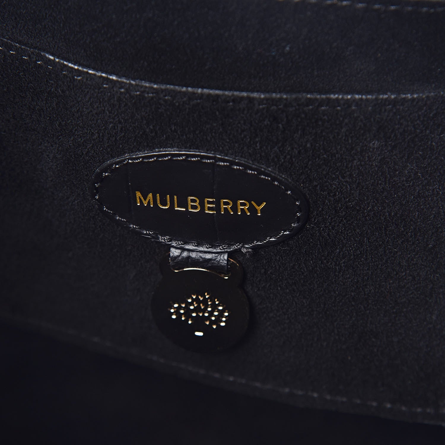 Mulberry Calfskin Crocodile Embossed Bayswater Black 6 of 15