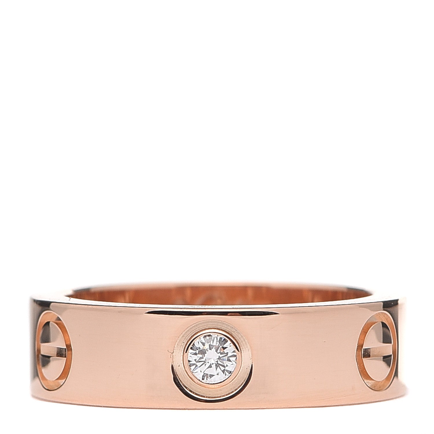 Cartier 18K Pink Gold 3 Diamond 5.5mm LOVE Ring 52 6 1 of 6