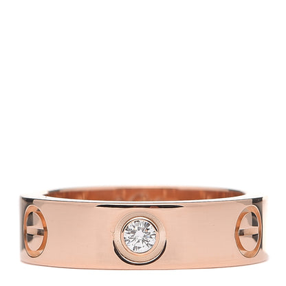 Cartier 18K Pink Gold 3 Diamond 5.5mm LOVE Ring 52 6 1 of 6