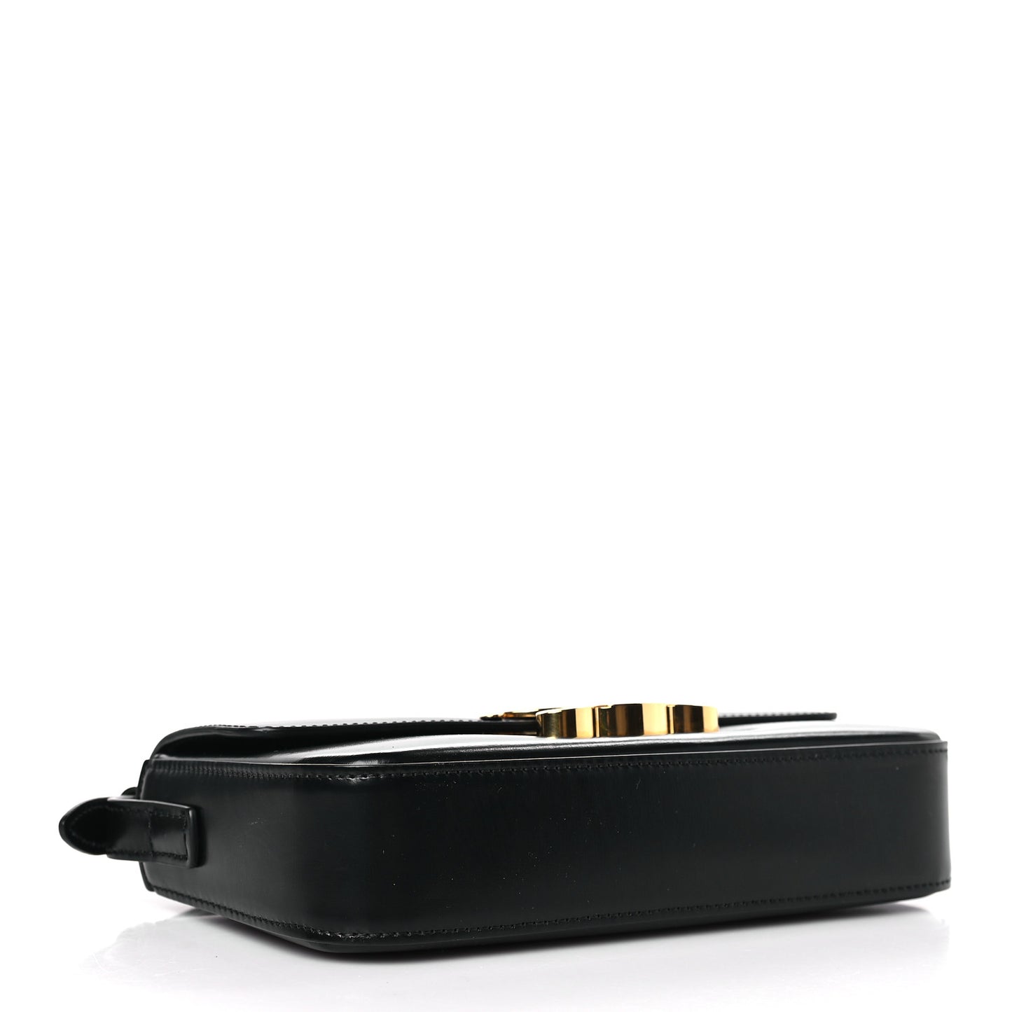 Shiny Calfskin Triomphe Shoulder Bag Black