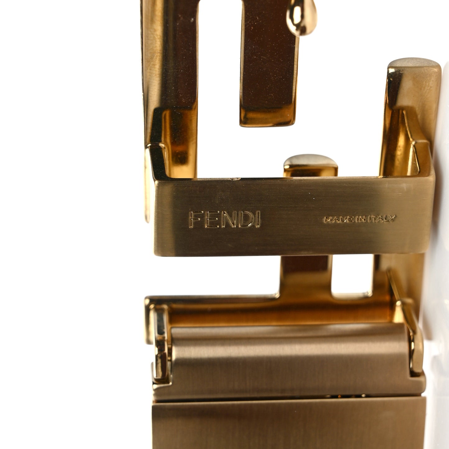 Vitello Stitched FF Buckle Belt Brown