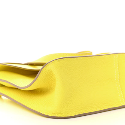 Hermes Taurillon Clemence Halzan 31 Lime 9 of 10