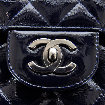 Chanel Crackled Patent Jumbo Flap Navy Blue 9 of 11