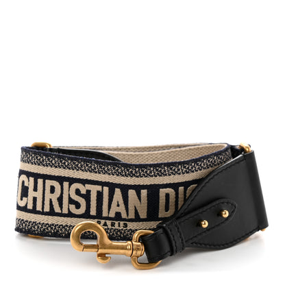 Christian Dior Canvas Embroidered Shoulder Strap Black 1 of 6