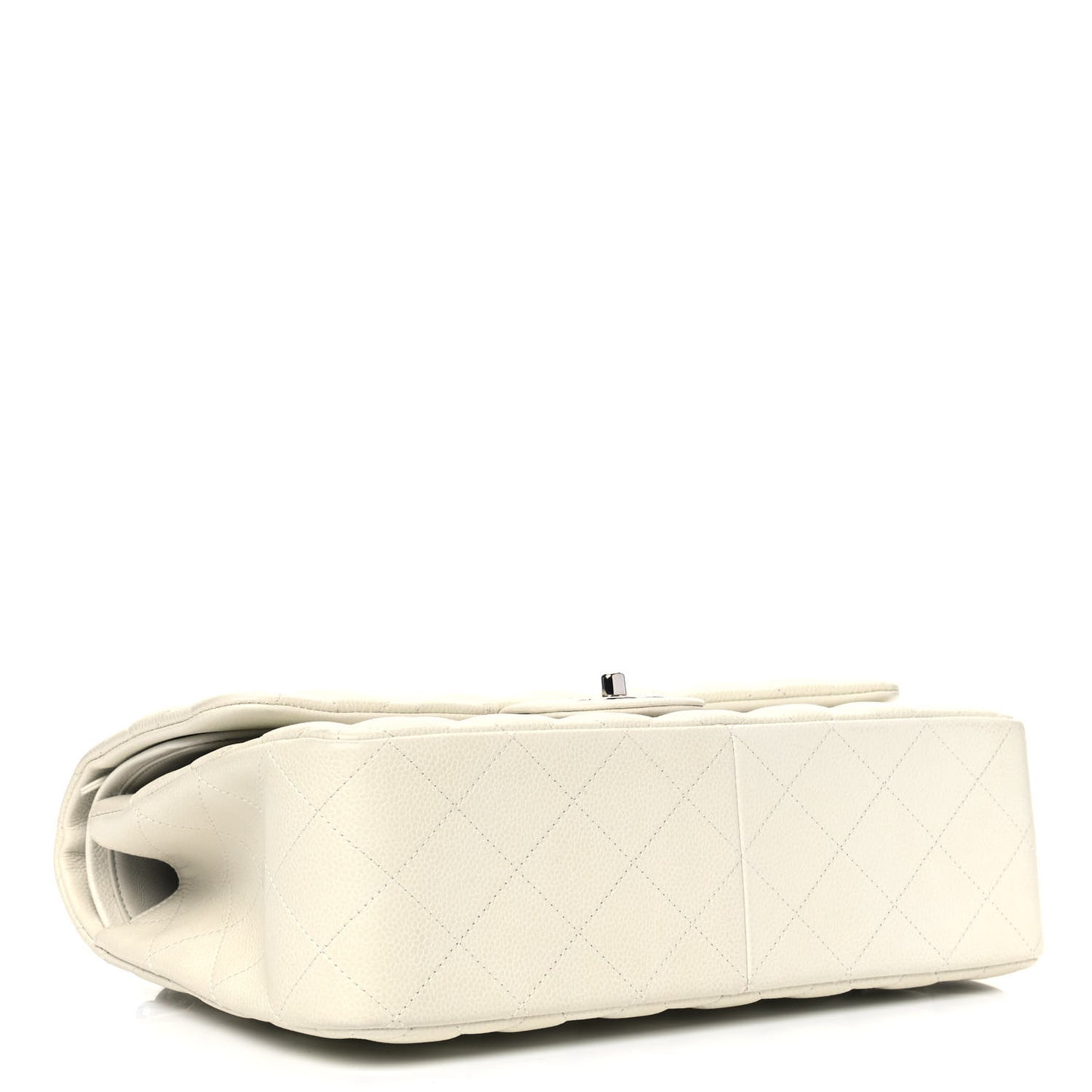 Caviar Quilted Jumbo Double Flap White
