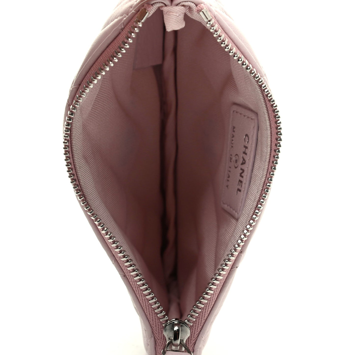Lambskin Quilted Small Cosmetic Case Pink