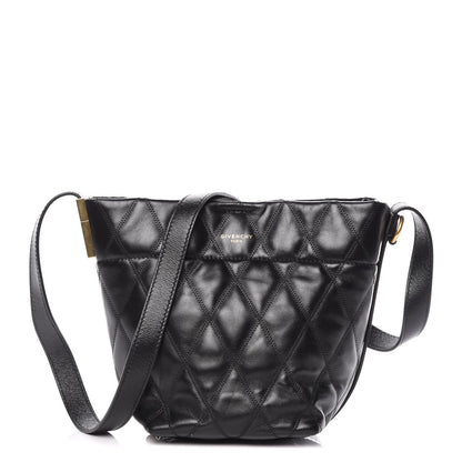 Givenchy Lambskin Quilted Mini GV Bucket Bag Black 1 of 9