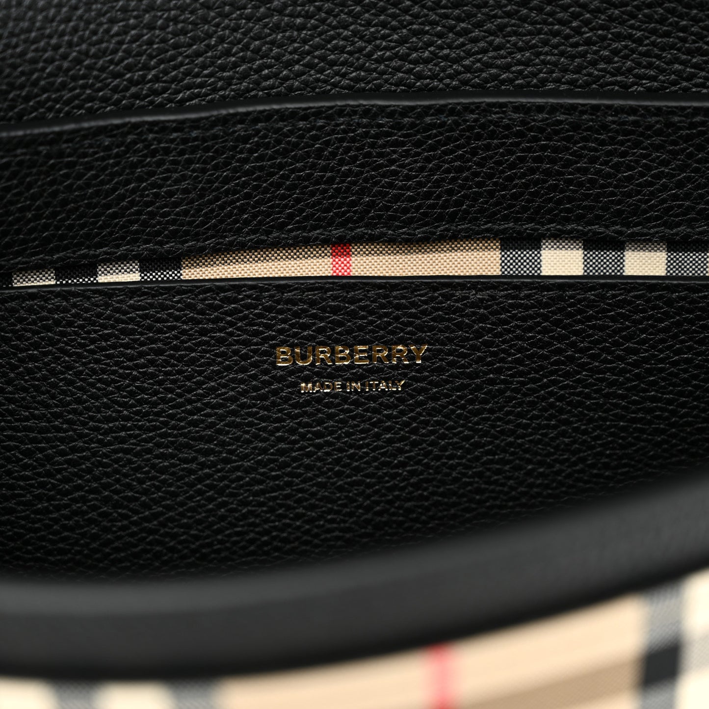 Grainy Calfskin Vintage Check Note Crossbody Bag Black