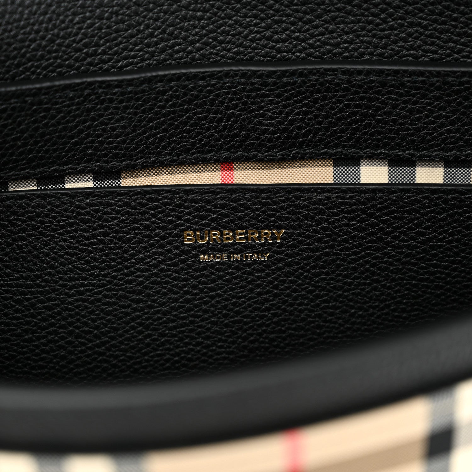 Burberry Grainy Calfskin Vintage Check Note Crossbody Bag Black 6 of 9