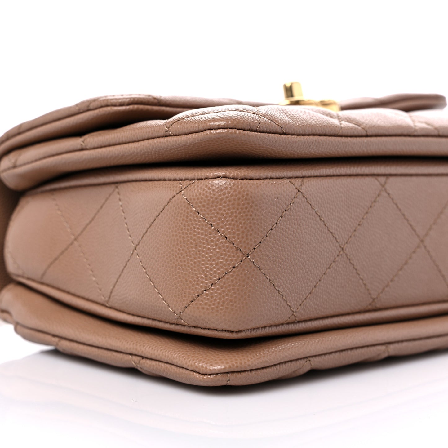Caviar Quilted Mini Coco First Flap Beige