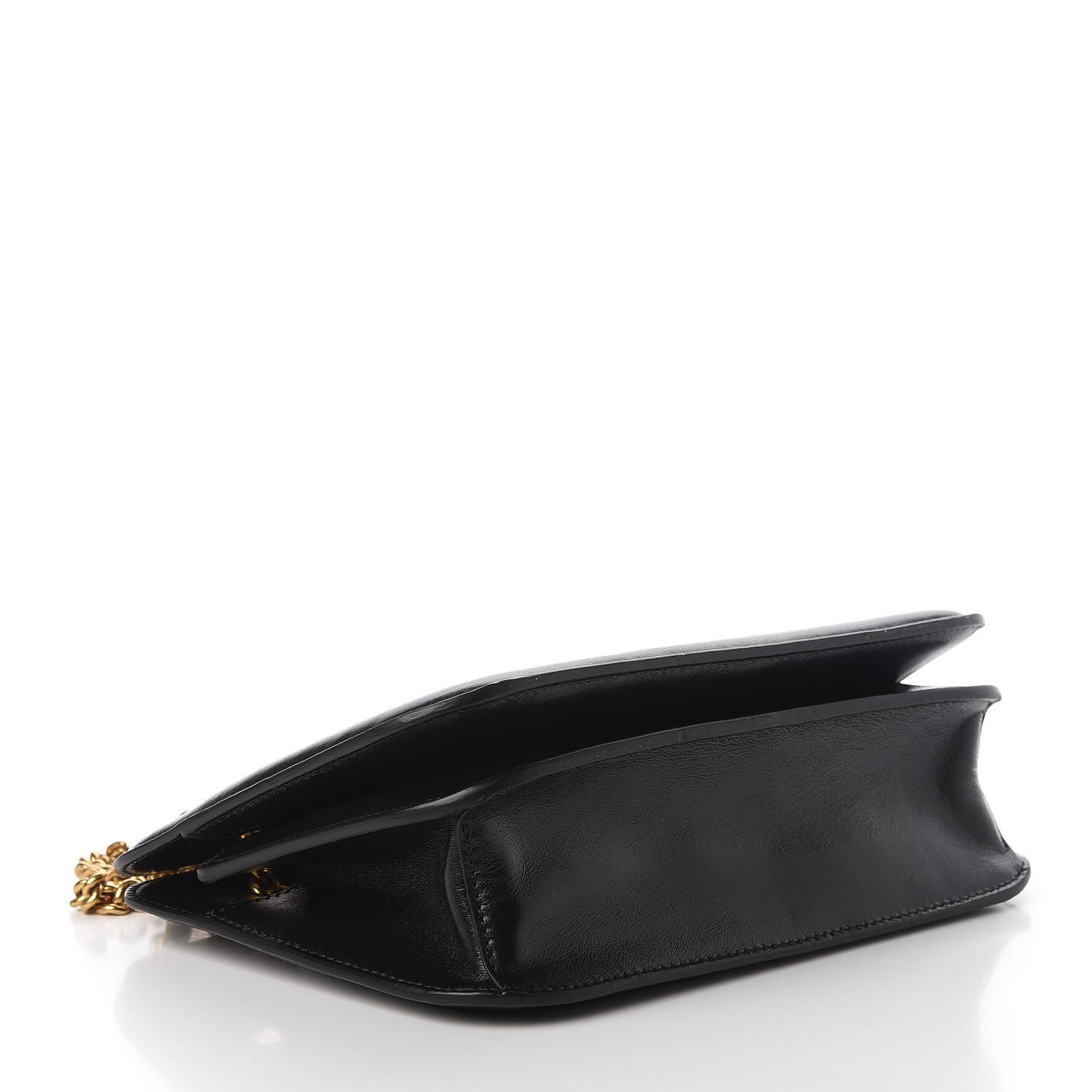Fendi Vitello Glacier Karligraphy Pocket Shoulder Bag Black Gingerbread 4 of 11