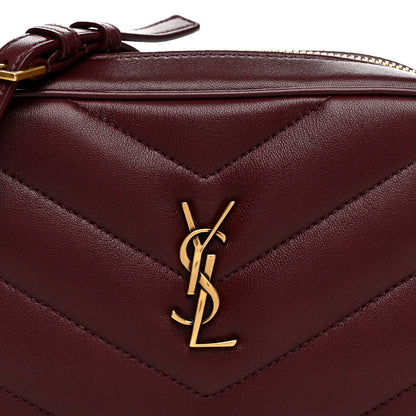 Saint Laurent Lambskin Chevron Quilted Mini Loulou Camera Bag  Rouge Cabernet 7 of 10