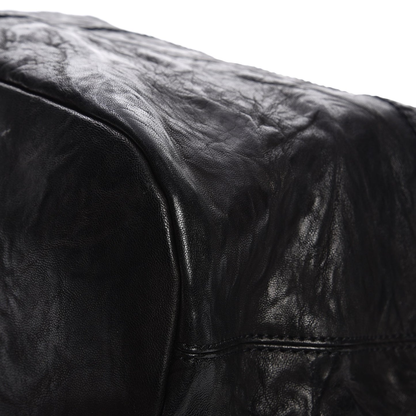 Wrinkled Lambskin Medium Nightingale Black