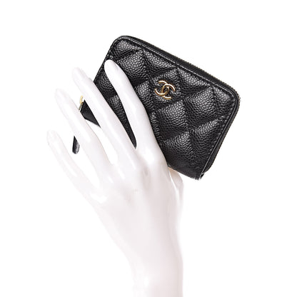 Chanel Caviar Quilted Zip Coin Purse Black 2 of 8