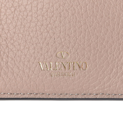 Valentino Garavani Pebbled Calfskin Rockstud Card Holder Poudre 6 of 9