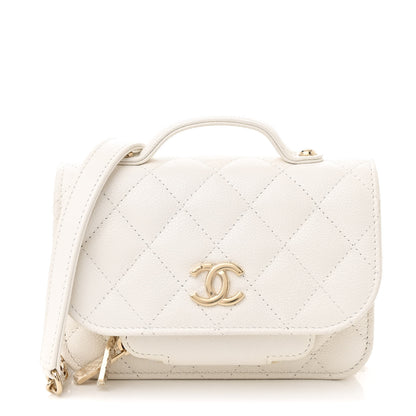 Chanel Caviar Quilted Business Affinity Clutch With Chain Flap White 1 of 11