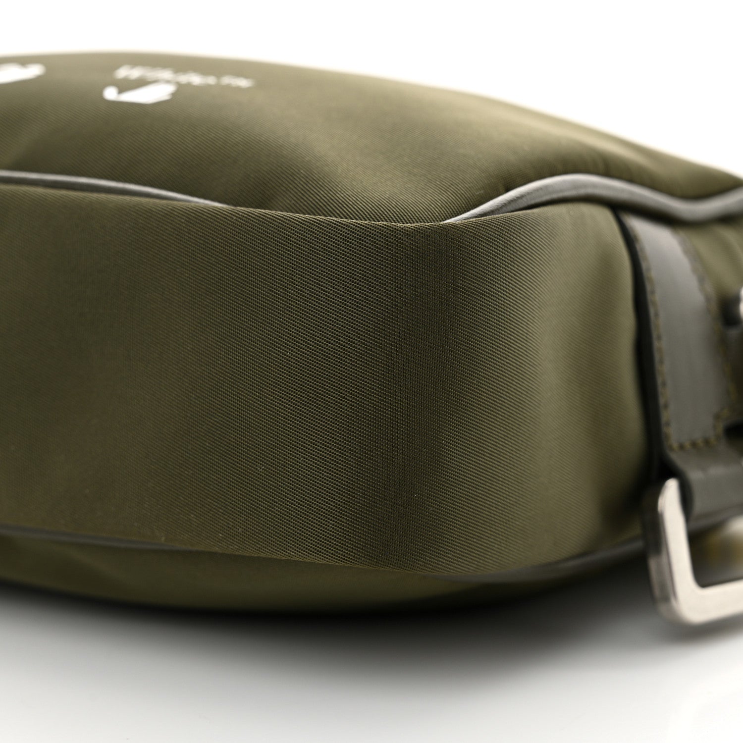 Off-White Nylon Logo Print Crossbody Bag Olive Green 9 of 11