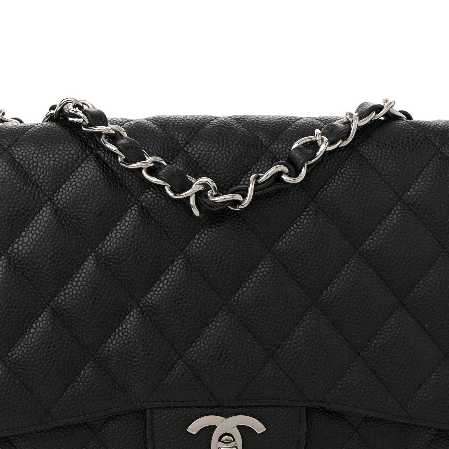 Caviar Quilted Jumbo Single Flap Black