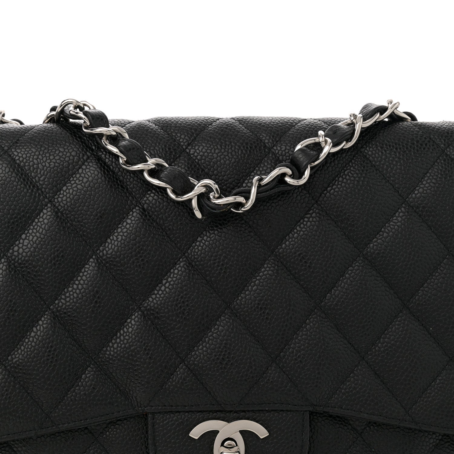 Chanel Caviar Quilted Jumbo Single Flap Black 8 of 13