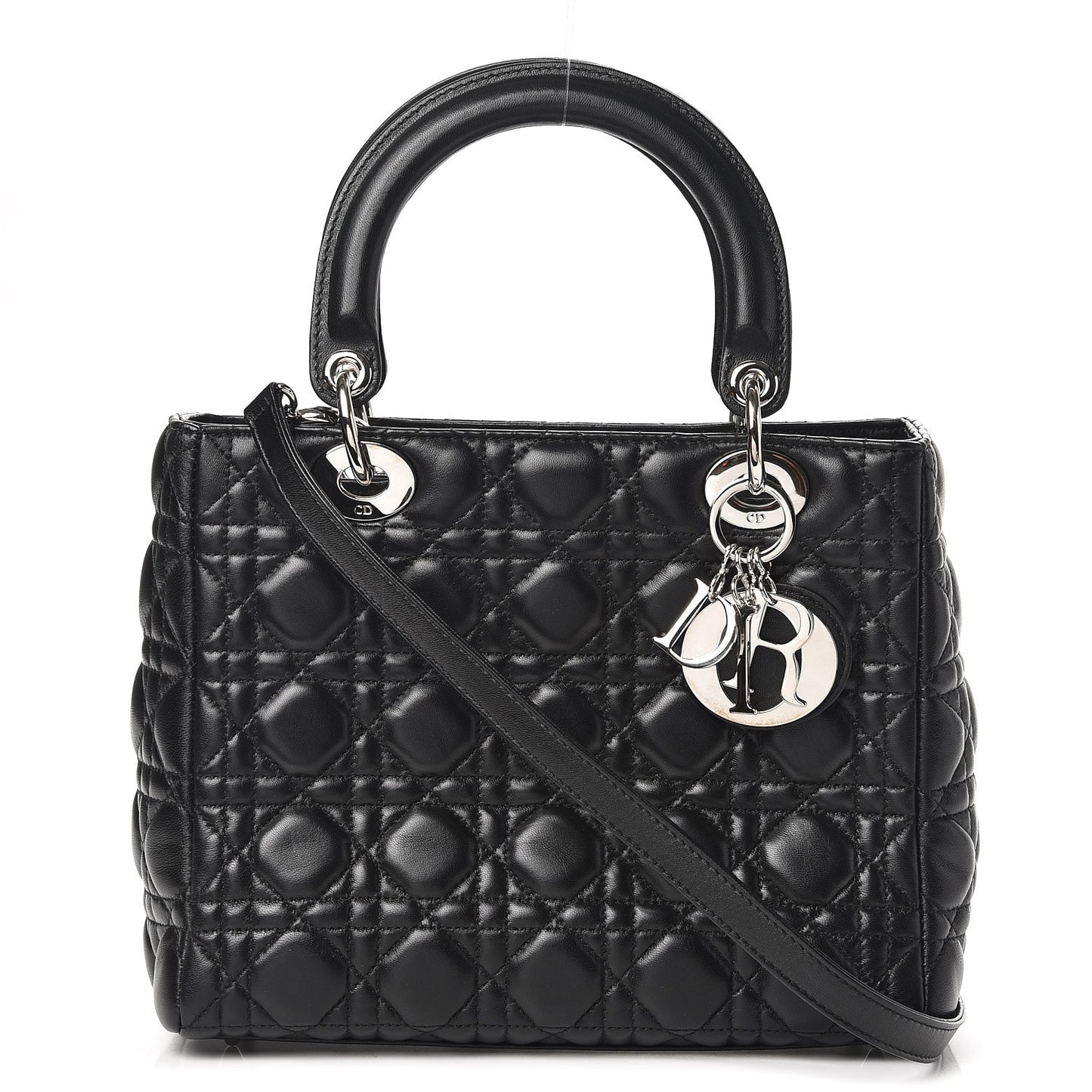 Lambskin Cannage Medium Lady Dior Black