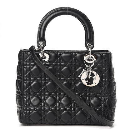 Christian Dior Lambskin Cannage Medium Lady Dior Black 1 of 7