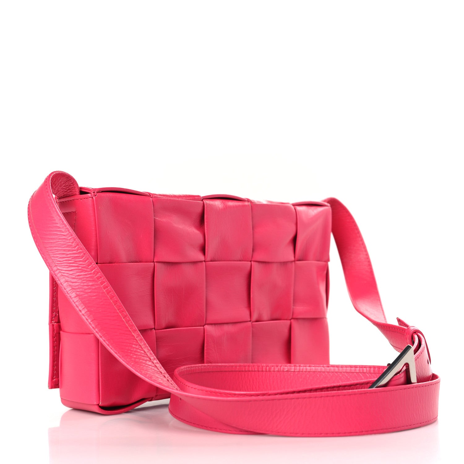 Bottega Veneta Paper Calfskin Maxi Intreccio Cassette Crossbody Bag Lollipop 3 of 9