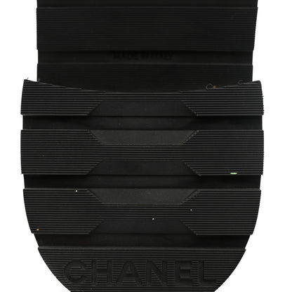 Chanel Shiny Lambskin Quilted Lace Up Combat Boots 42 Black 12 of 14