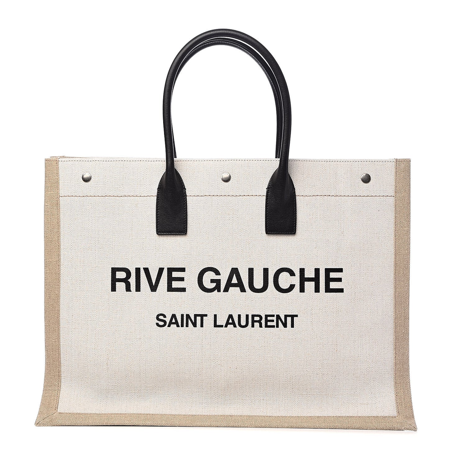 Linen Calfskin Rive Gauche Tote Optic White