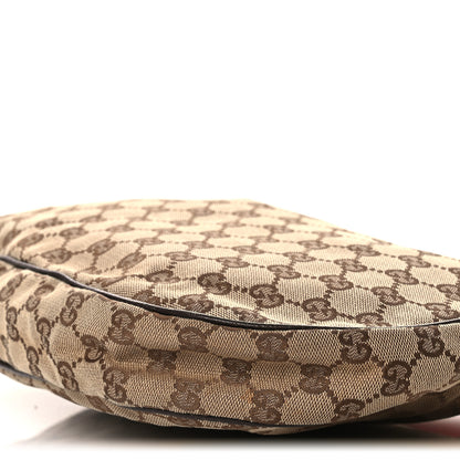 Gucci Monogram Web Medium Half Moon Hobo Dark Brown 10 of 14