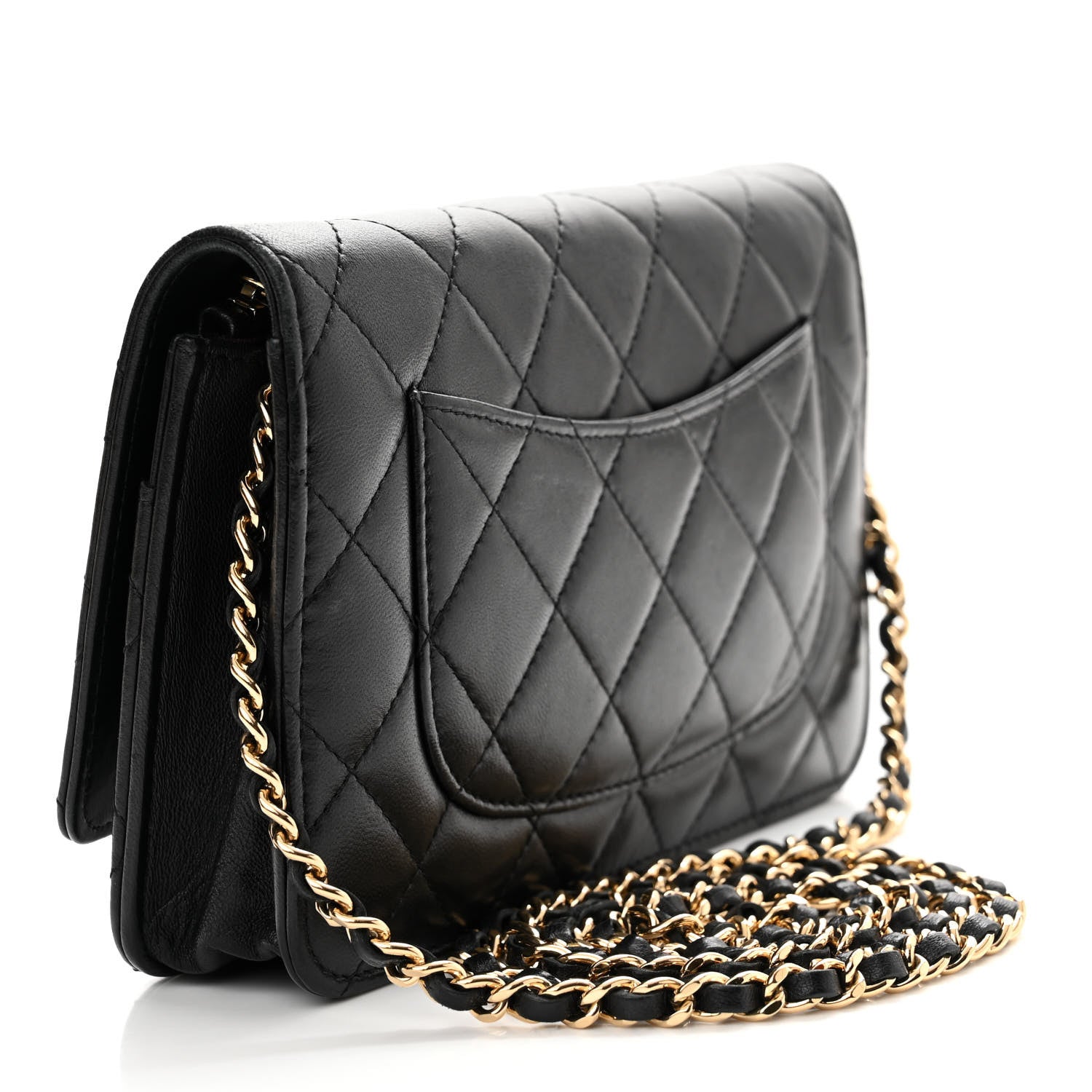 Chanel Lambskin Quilted Wallet On Chain WOC Black 3 of 19